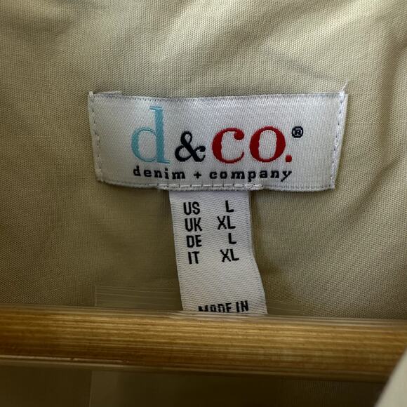 NEW Denim & Co. QVC Coolmax Curved Hem Shirt with Button Detail Sz L Khaki - Picture 6 of 7